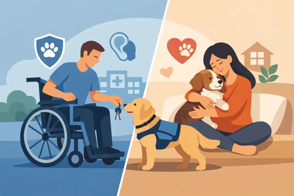 Service Dog Tasks Versus Emotional Support